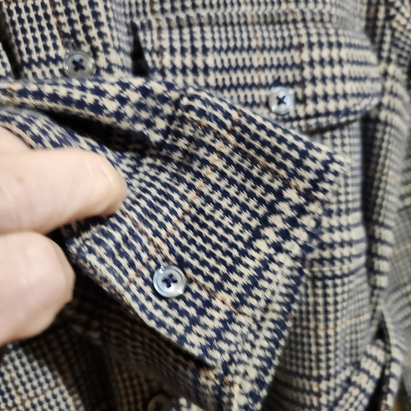 Lands' End houndstooth thick cotton elasten button down shirt dress size small - Picture 7 of 8